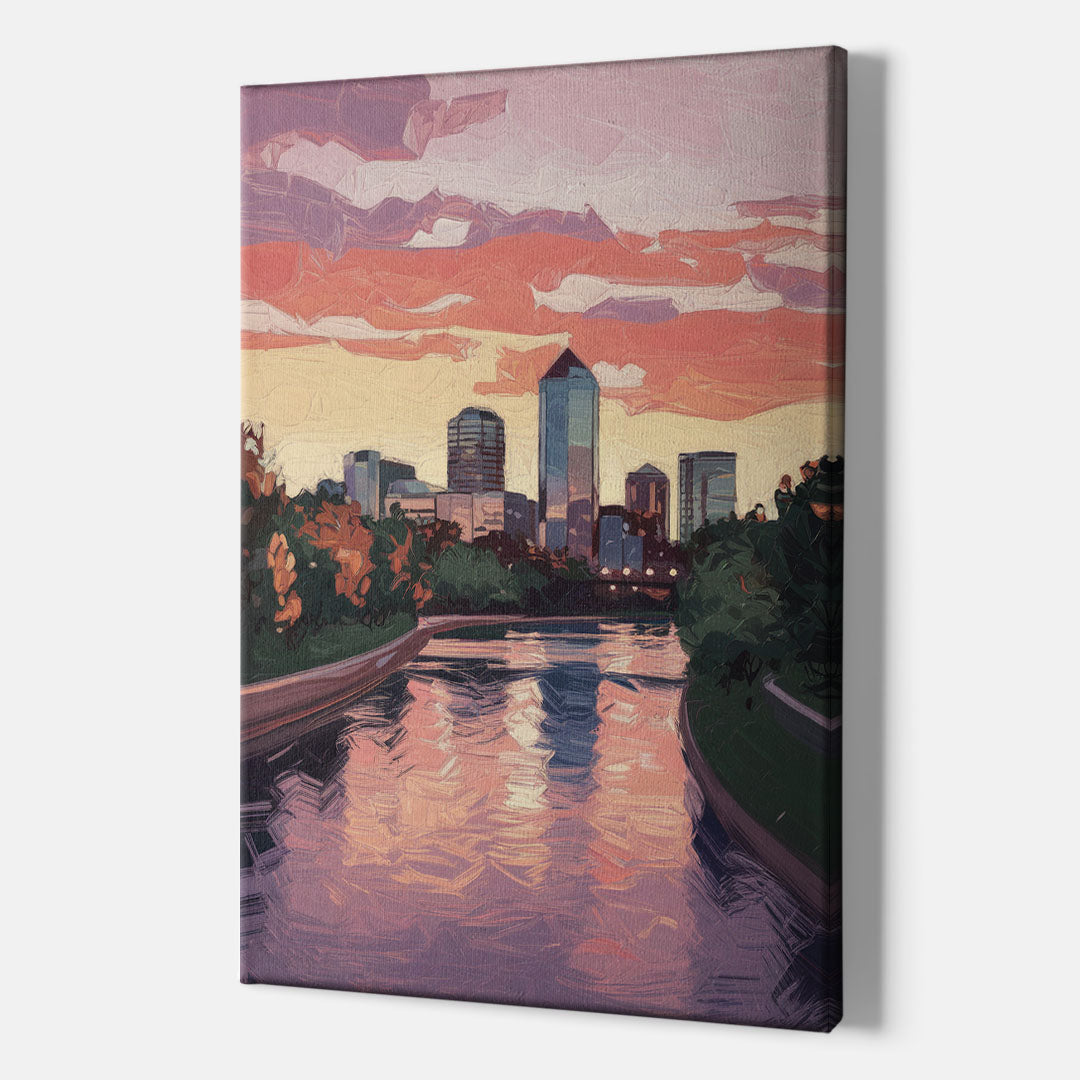 Arlington Skyline Sunset - Canvas Wall Art Indoor