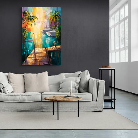 Key West Harbor Views - Canvas Wall Art Living Room