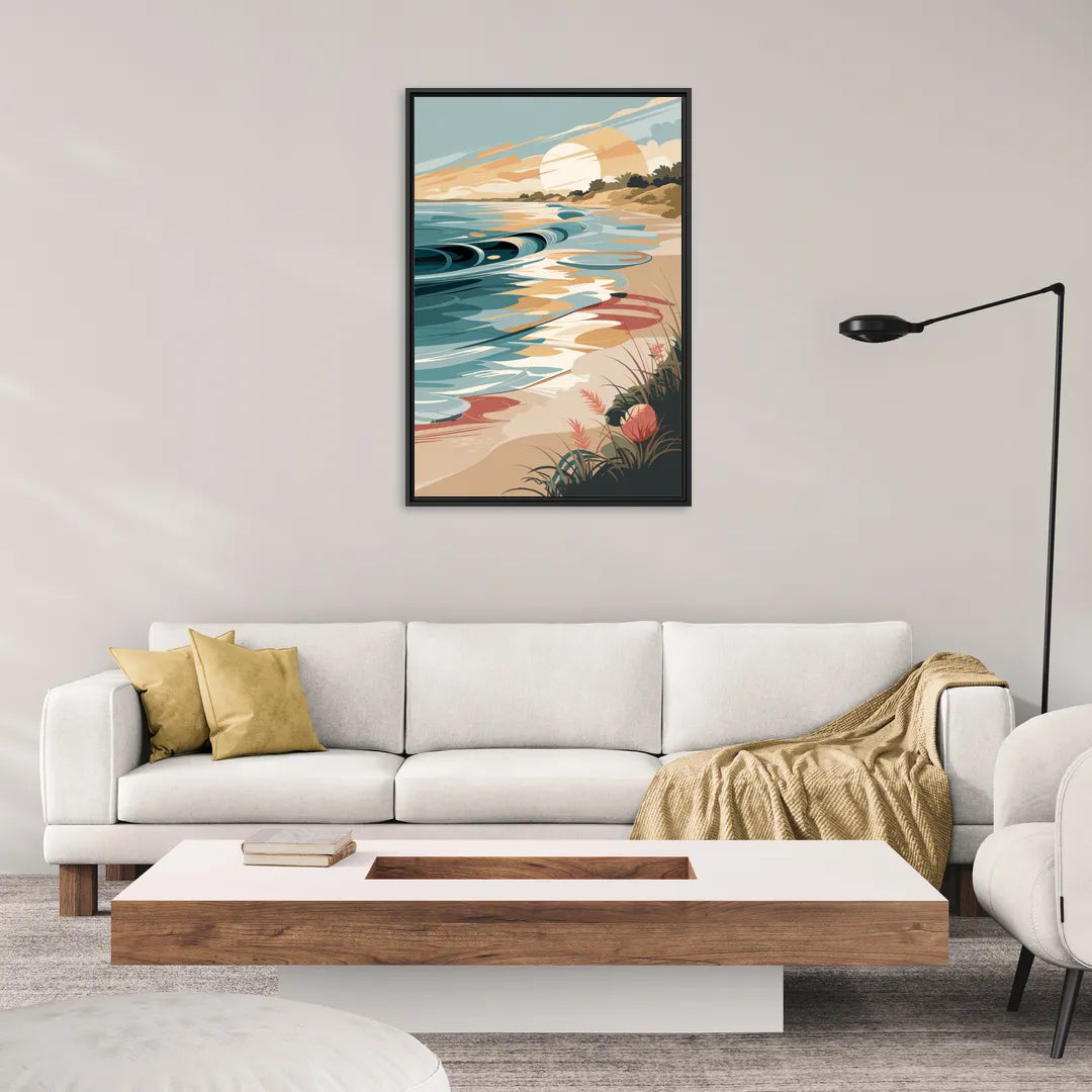 Fort Lauderdale Surf and Sand - Living Room Black Frame Canvas