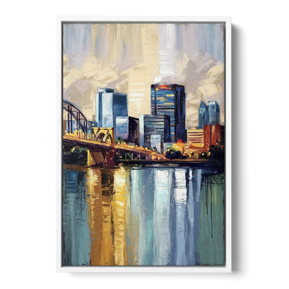 Memphis Downtown Charm - White Frame Canvas