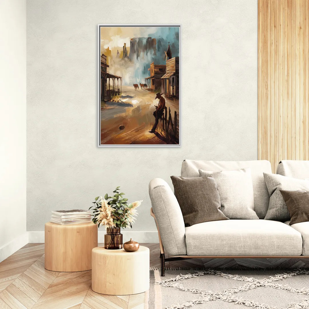 Tombstone Western Heritage - Living Room White Frame Canvas