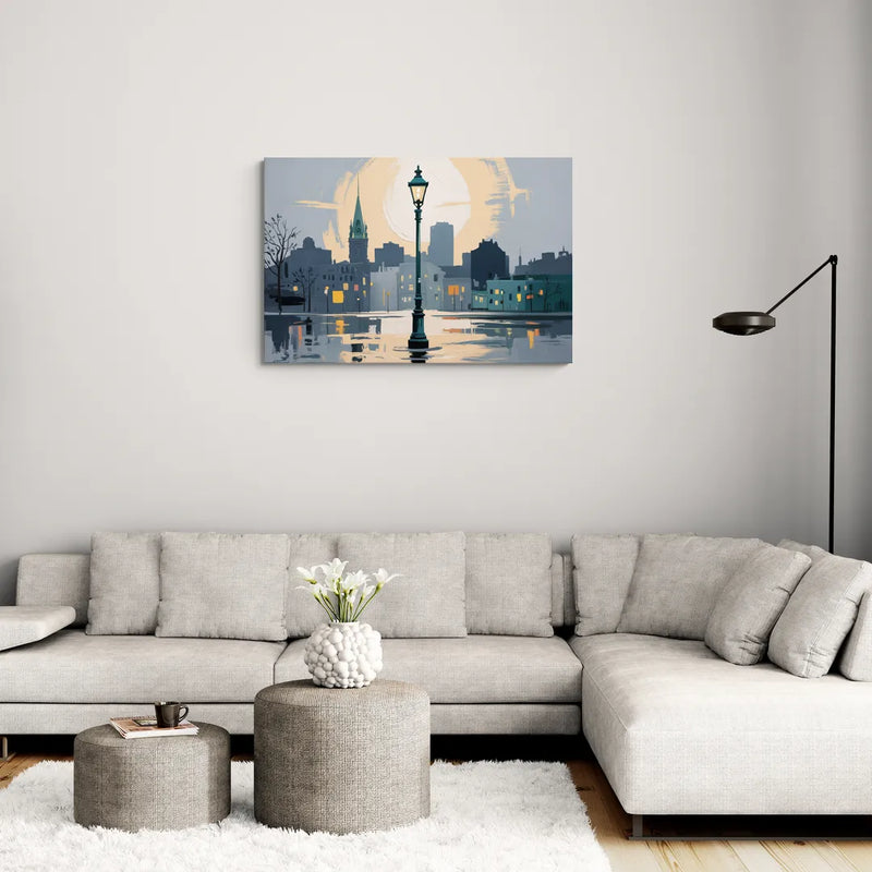 Quebec City Street Lamps - Canvas Wall Art Living Room