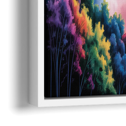 Niagara Falls Light Show - Close-Up White Frame Canvas