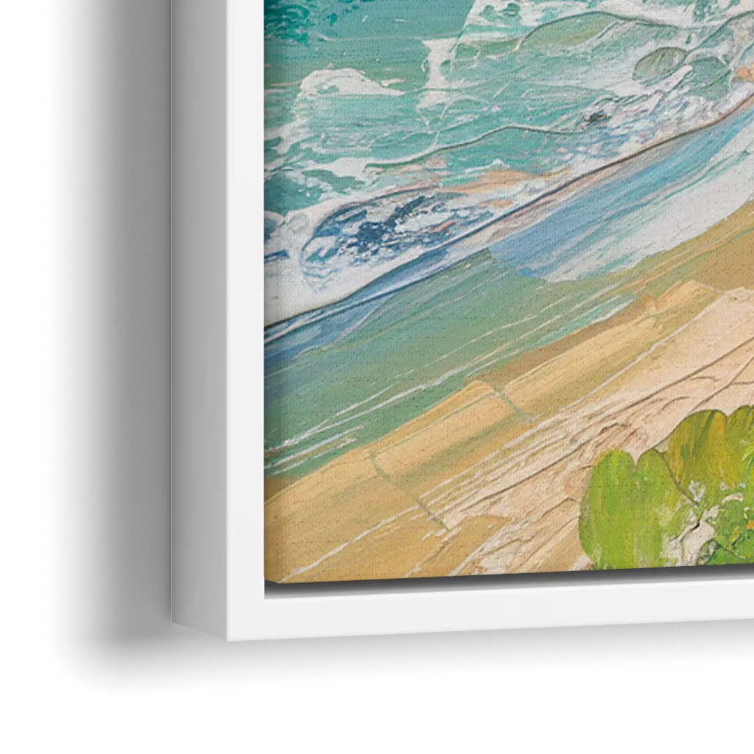 Honolulu Diamond Head View - Close-Up White Frame Canvas
