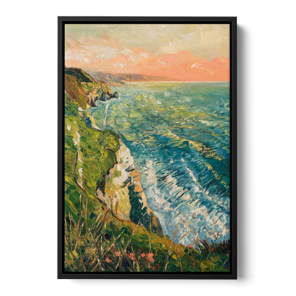 Big Sur Ocean Cliffs - Black Frame Canvas