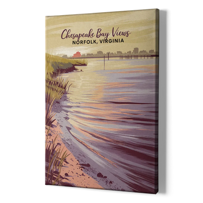 Norfolk Chesapeake Bay Views - Canvas Print Art Sides