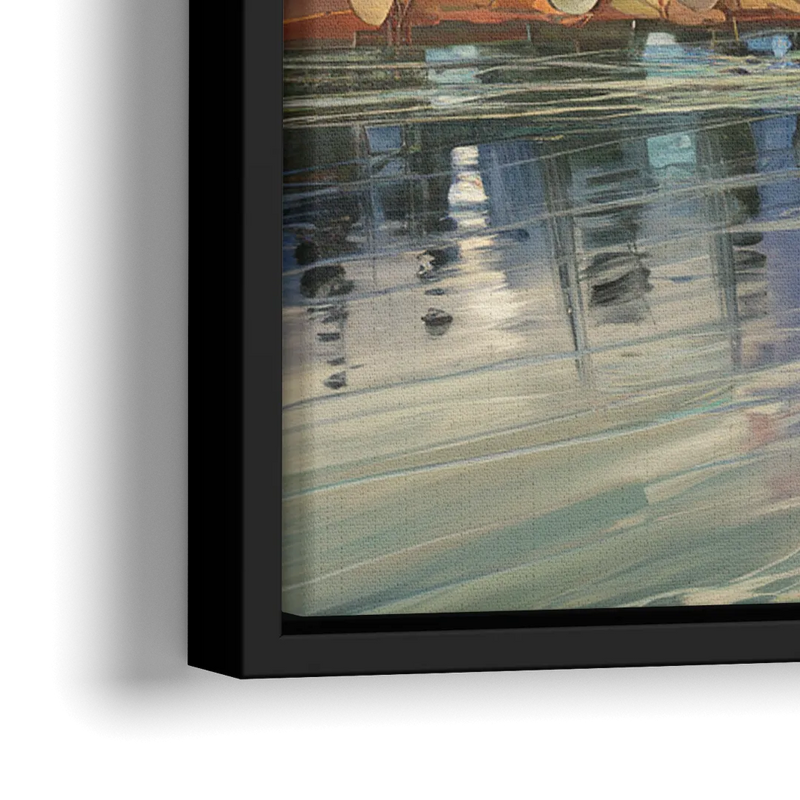 Jackson Hole River Reflection - Close-Up Black Frame Canvas