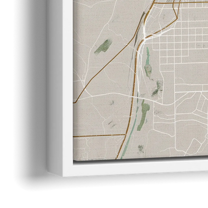 Raleigh City Map Design - Close-Up White Frame Canvas