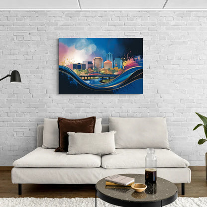 Boise State Skyline - Canvas Wall Art Living Room