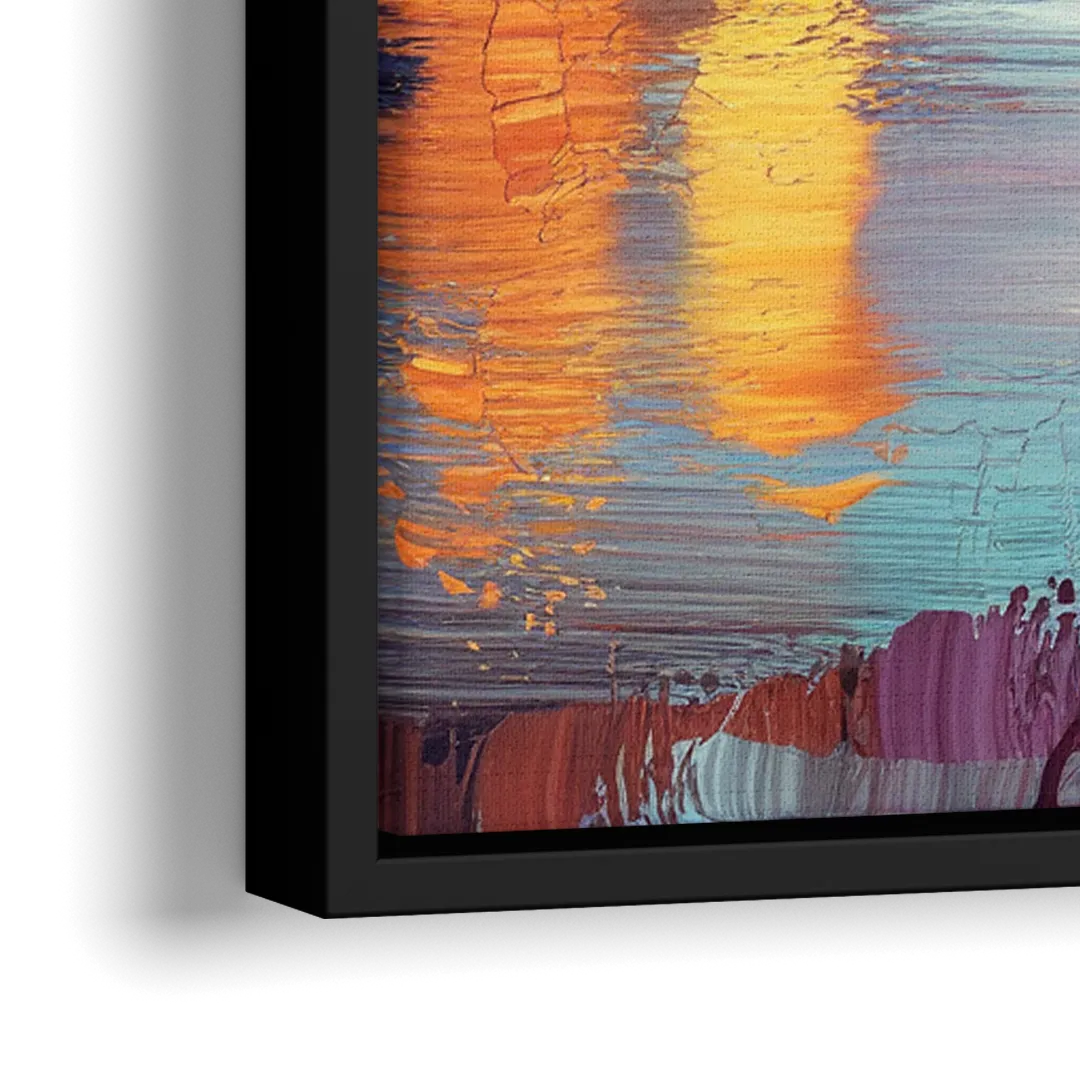 Knoxville Skyline Sunset - Close-Up Black Frame Canvas