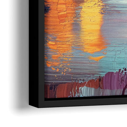 Knoxville Skyline Sunset - Close-Up Black Frame Canvas