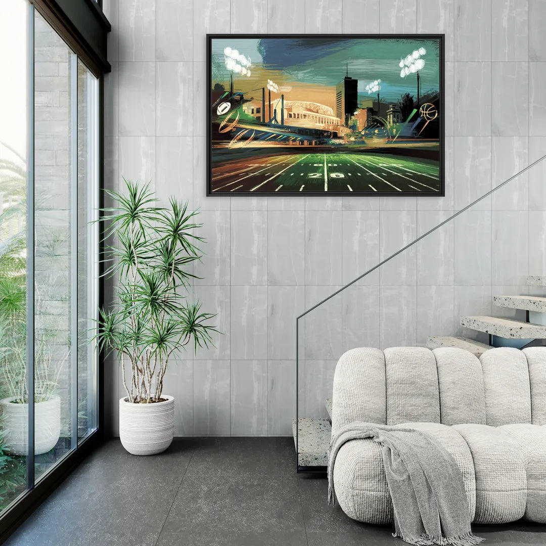 Birmingham Us Sports Teams Tribute - Living Room Black Frame Canvas