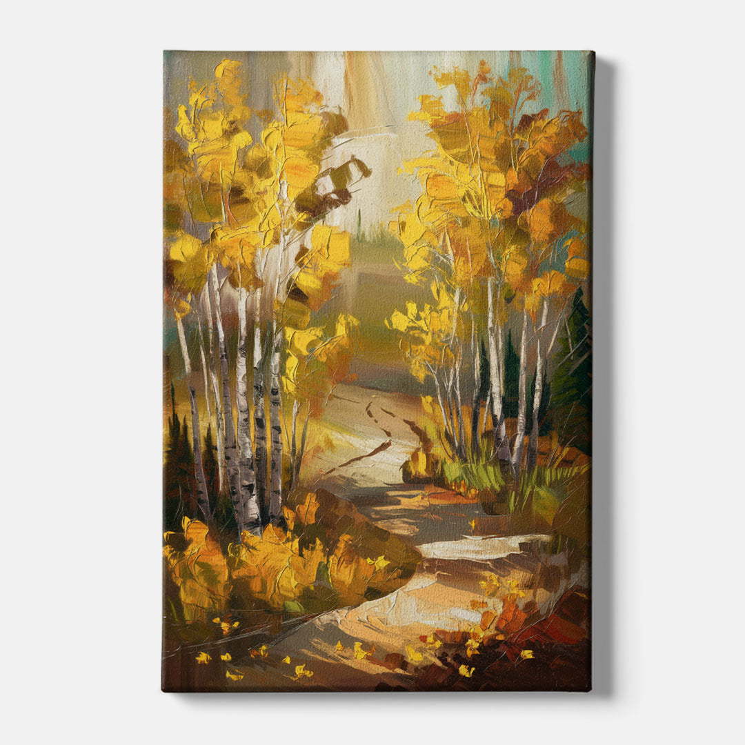 Aspen Trail Through the Trees - Canvas Wall Art