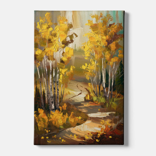 Aspen Trail Through the Trees - Canvas Wall Art