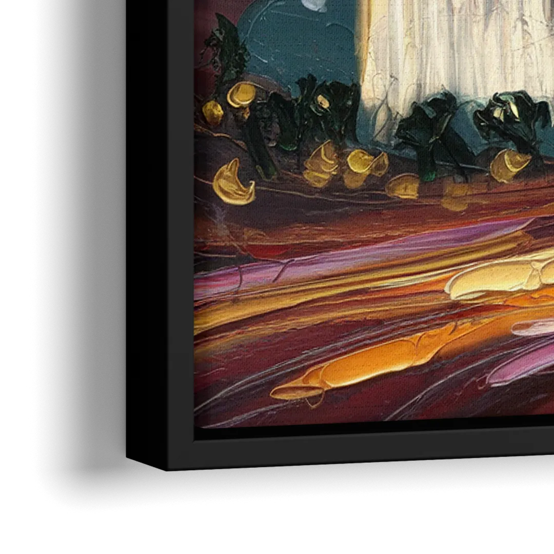 Las Vegas Skyline at Sunset - Close-Up Black Frame Canvas