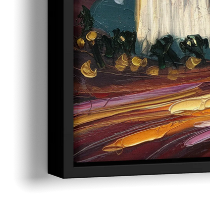 Las Vegas Skyline at Sunset - Close-Up Black Frame Canvas