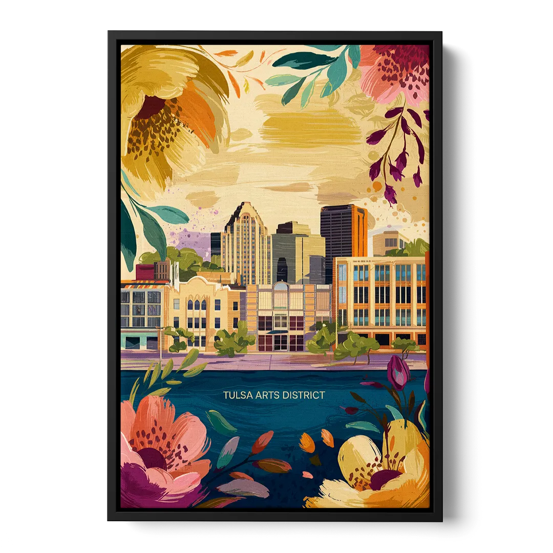 Tulsa Arts District - Black Frame Canvas