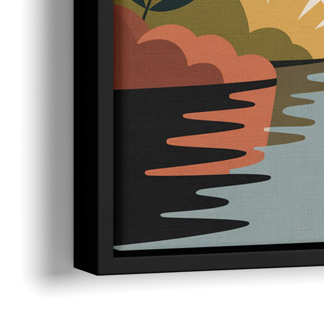 Stanley Park Seawall - Close-Up Black Frame Canvas
