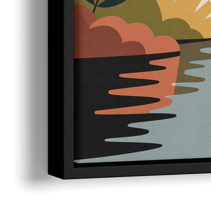 Stanley Park Seawall - Close-Up Black Frame Canvas