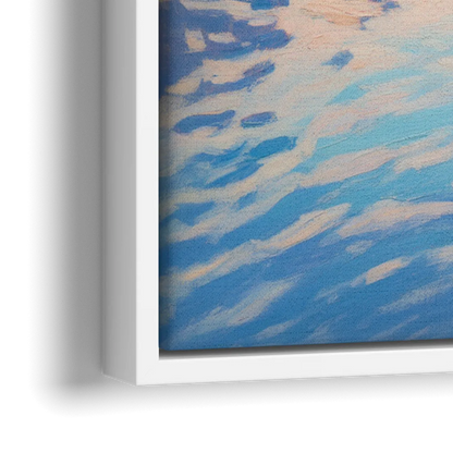 Maligne Lake Morning - Close-Up White Frame Canvas