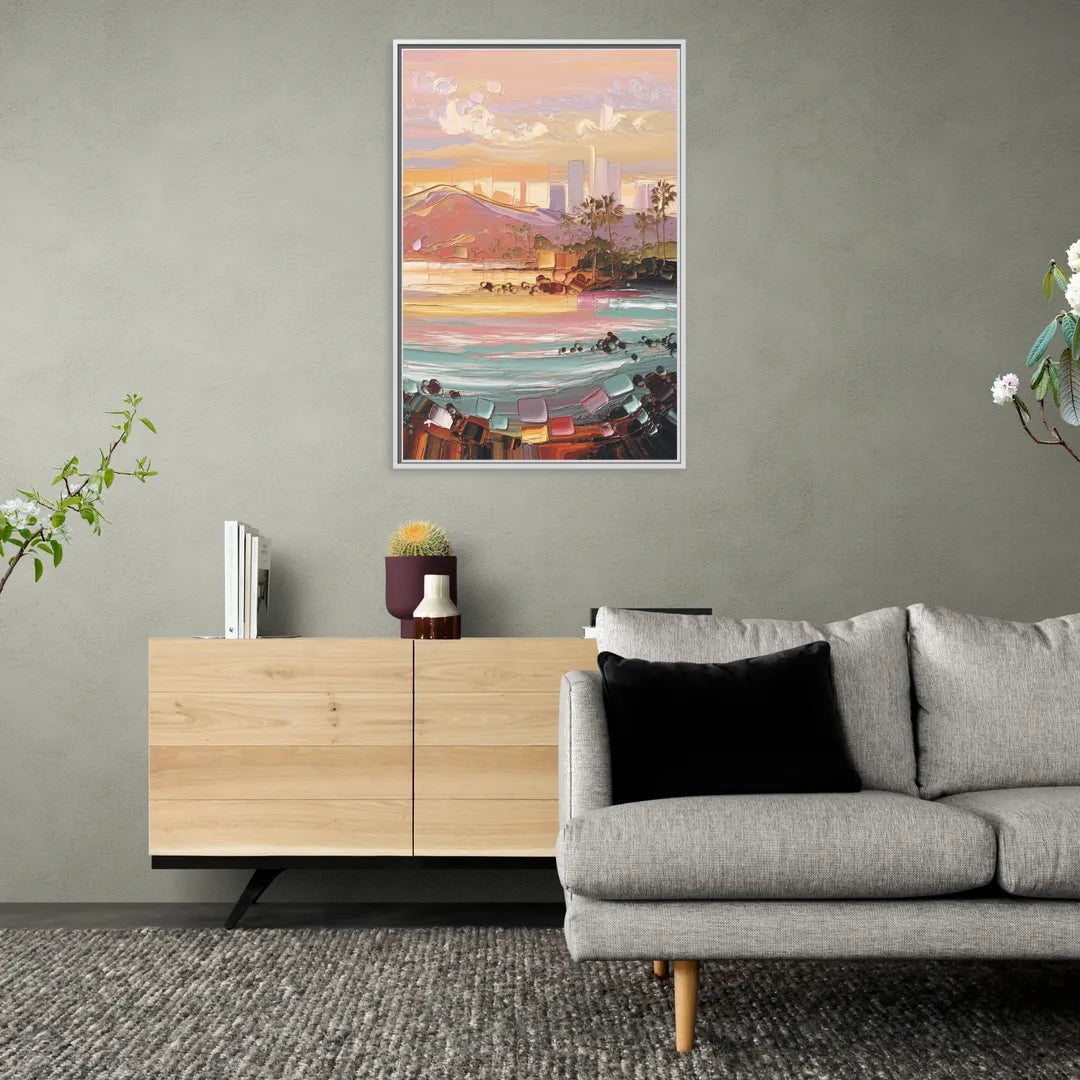 Irvine Sunset Views - Living Room White Frame Canvas