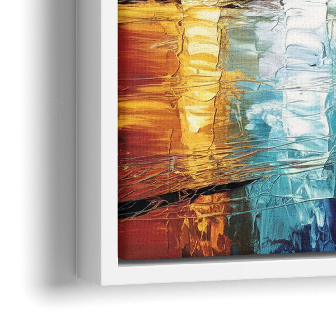 Houston Artistic Skyline - Close-Up White Frame Canvas