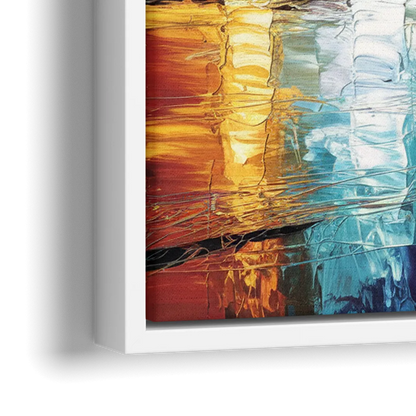 Houston Artistic Skyline - Close-Up White Frame Canvas