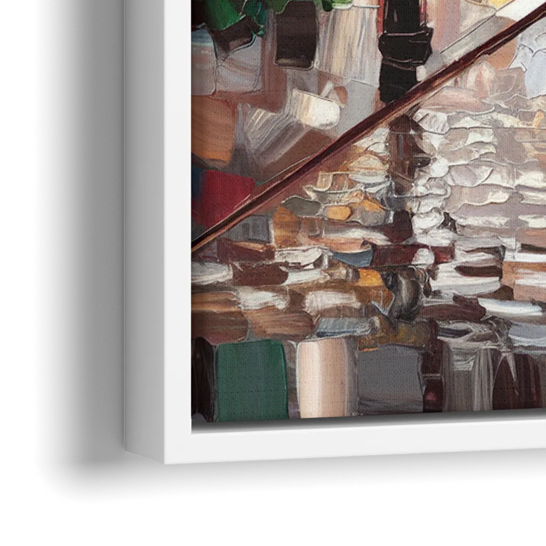 Savannah River Street Vibes - Close-Up White Frame Canvas