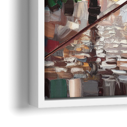 Savannah River Street Vibes - Close-Up White Frame Canvas