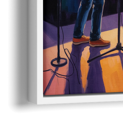 Montreal Jazz Festival Scene - Close-Up White Frame Canvas