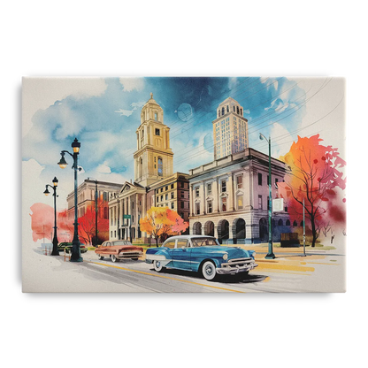 Buffalo Historic Downtown - Canvas Wall Art