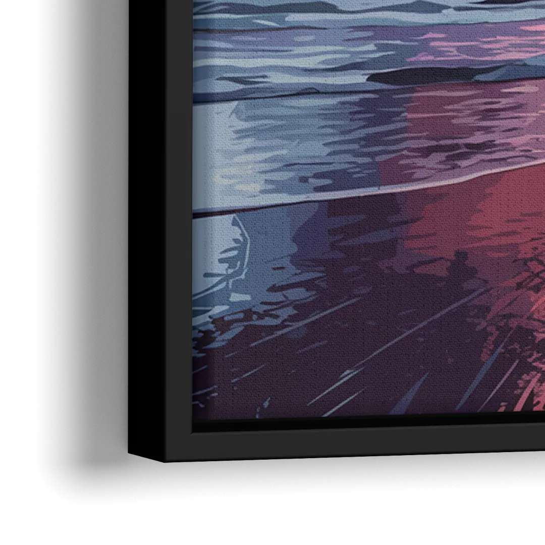 Huntington Beach Sunrise Views - Close-Up Black Frame Canvas