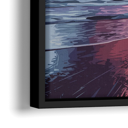 Huntington Beach Sunrise Views - Close-Up Black Frame Canvas