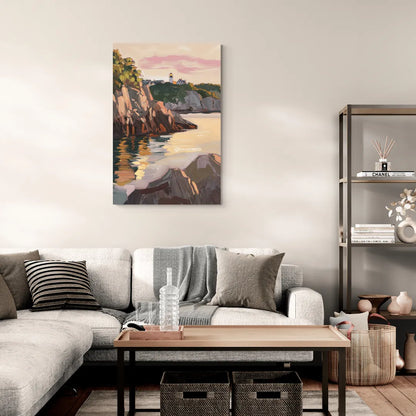 Bar Harbor Scenic Coastline - Canvas Wall Art Living Room