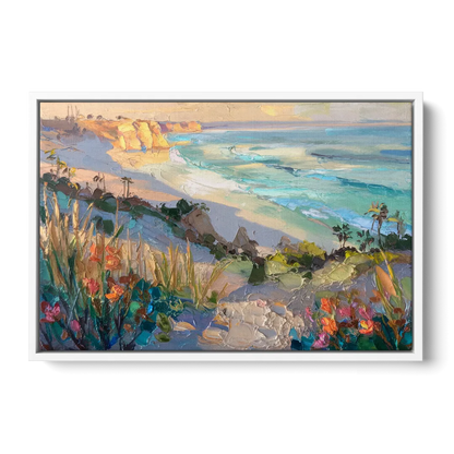 La Jolla Pacific Blues - White Frame Canvas