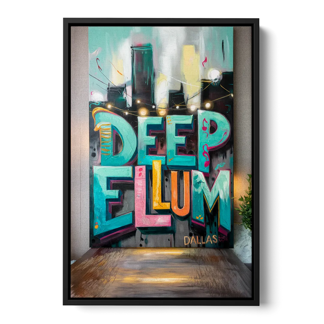 Dallas Deep Ellum Murals - Black Frame Canvas
