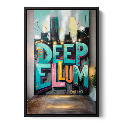 Dallas Deep Ellum Murals - Black Frame Canvas