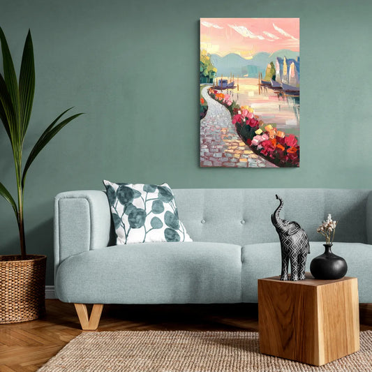 Madison Waterfront Stroll - Canvas Wall Art Living Room