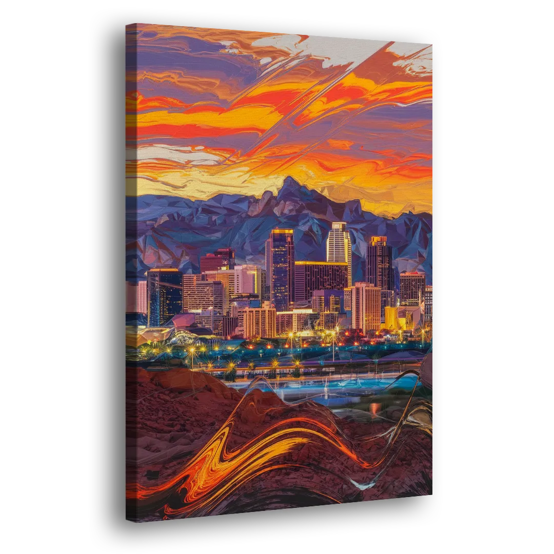 Phoenix Vibrant City Life - Canvas Print Art Sides