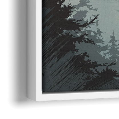 Sitka Misty Mountains - Close-Up White Frame Canvas
