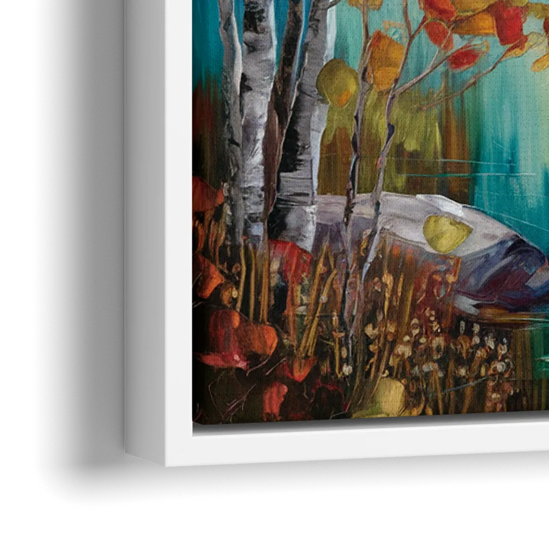 Aspen Alpine Serenity - Close-Up White Frame Canvas