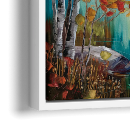 Aspen Alpine Serenity - Close-Up White Frame Canvas