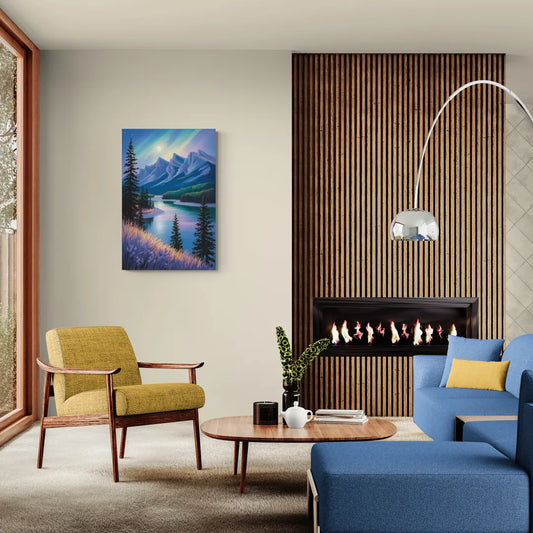 Banff National Park at Night - Canvas Wall Art Living Room