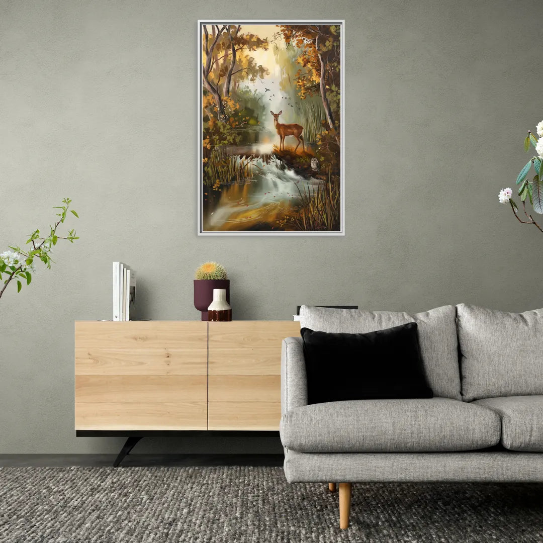 Ashland Wildlife Sanctuary - Living Room White Frame Canvas