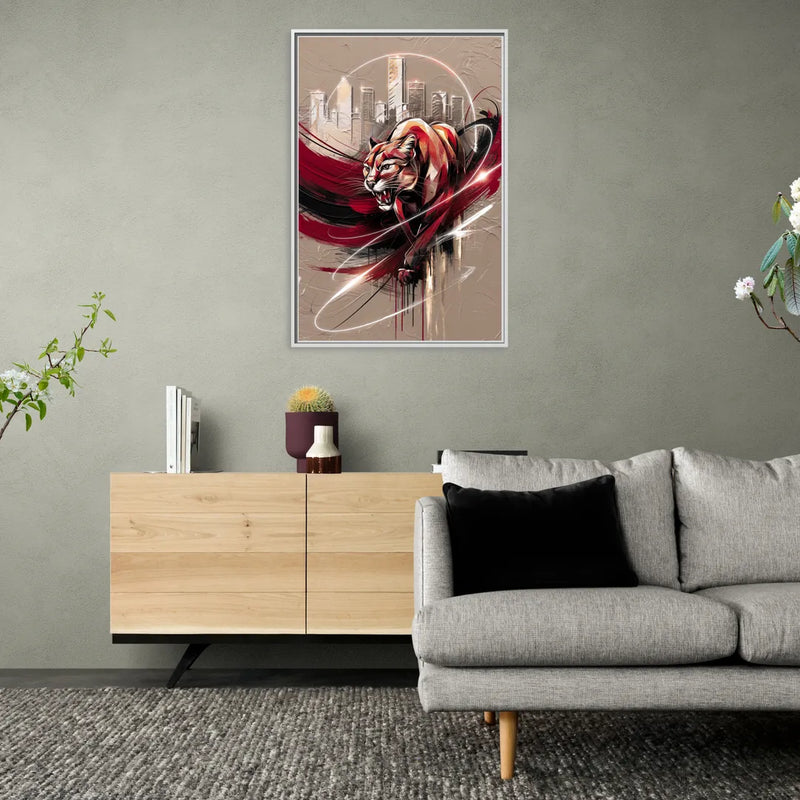 Houston Cougars Passion - Living Room White Frame Canvas