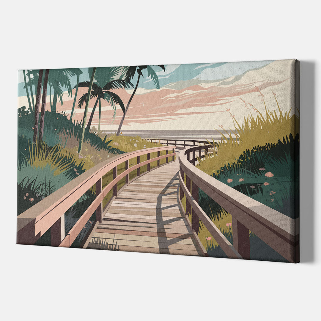 Virginia Beach Boardwalk Bliss - Canvas Wall Art Indoor
