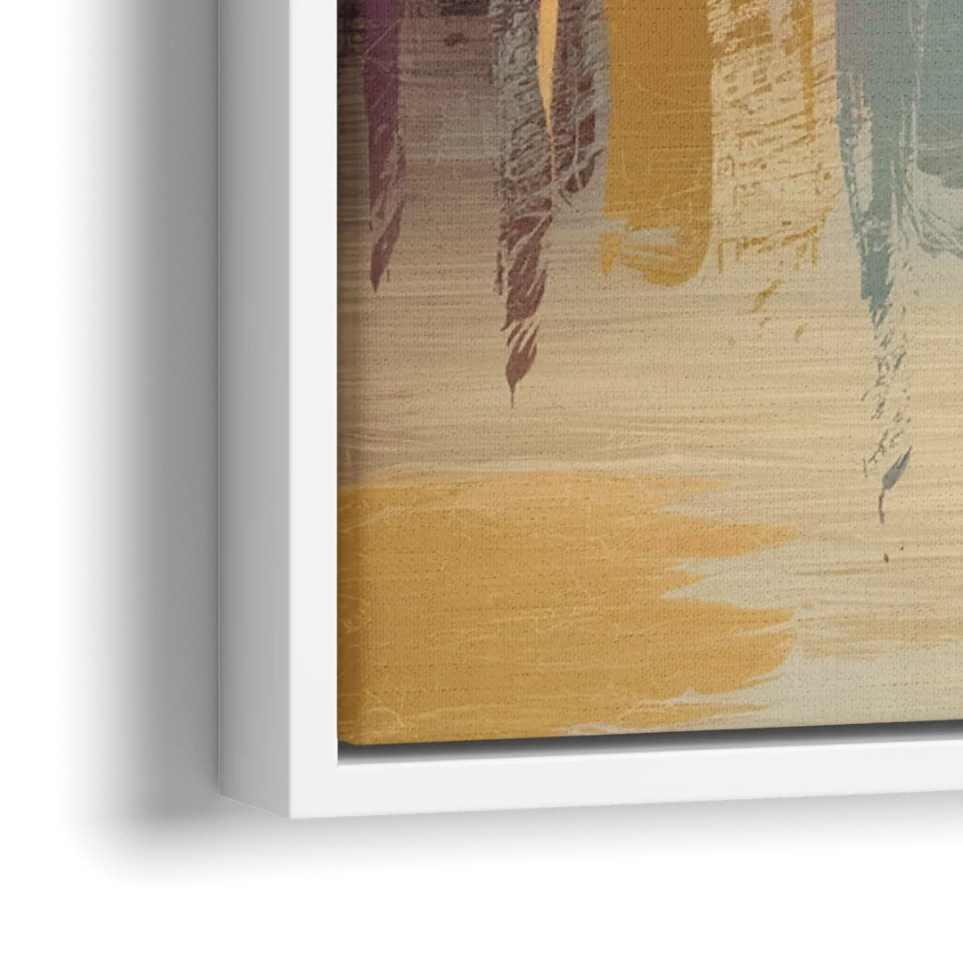 Kansas City Downtown Panorama - Close-Up White Frame Canvas