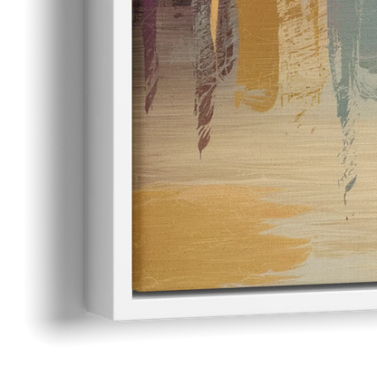 Kansas City Downtown Panorama - Close-Up White Frame Canvas