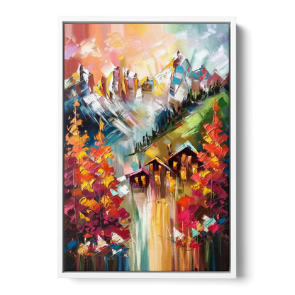 Breckenridge Alpine Landscape - White Frame Canvas