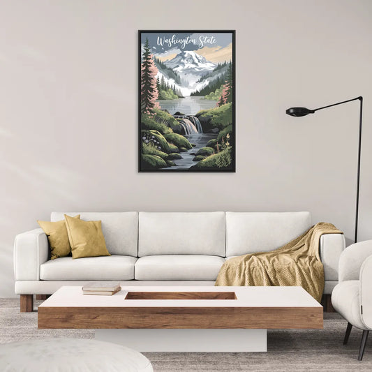 Washington State Nature Scenes - Living Room Black Frame Canvas